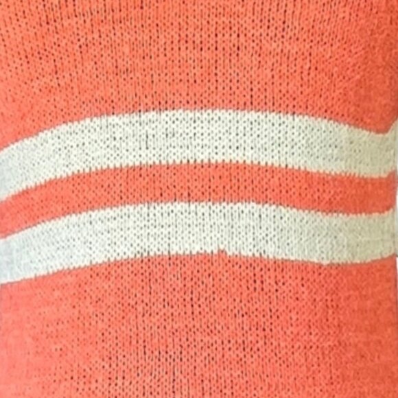 NWT EASEL ( S ) Sleeveless Knit Sweater Ribbed Hem Autumn Orange and Creme Dress - Picture 2 of 7